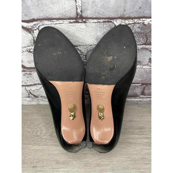 Aquazzura Firenze Black Leather Stiletto High Dress Heels Women Sz 41EU/10.5M US - Picture 8 of 16